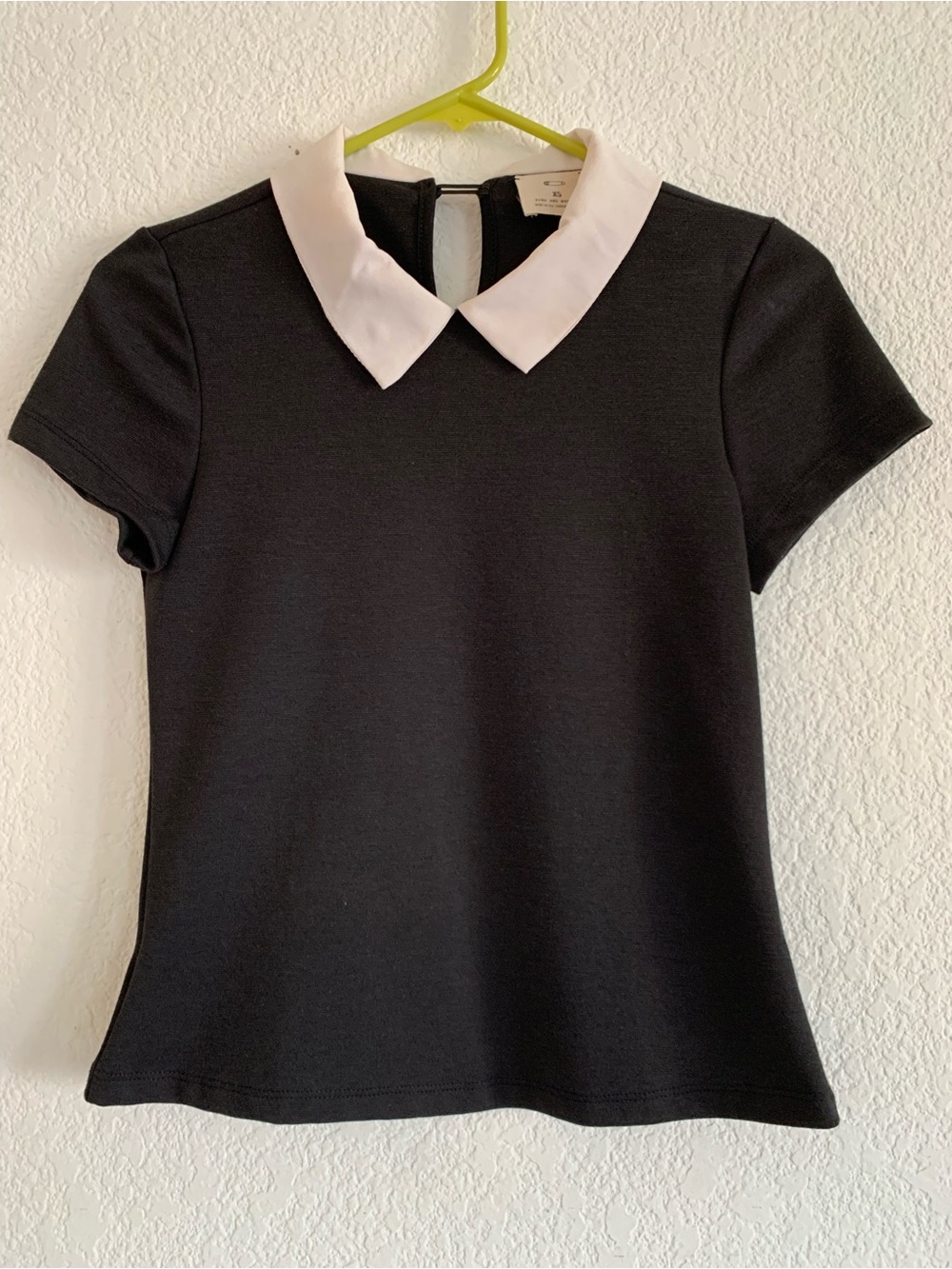 Pins & Needles Black Short-Sleeve Tee with White Peter Pan Collar